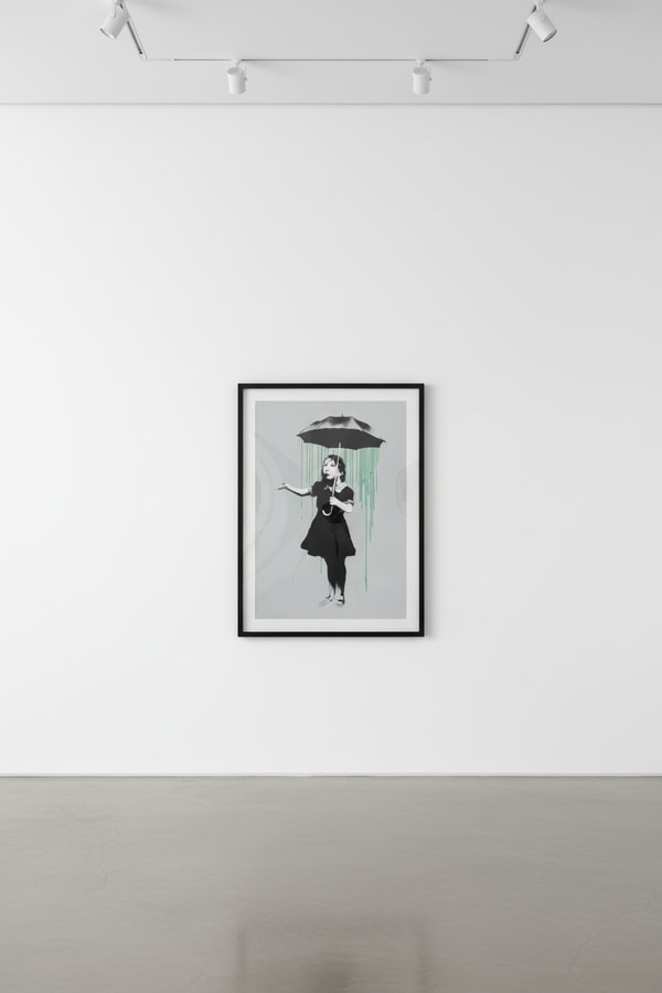 Banksy - NOLA Umbrella Girl Green Rain, 2006, Screen print