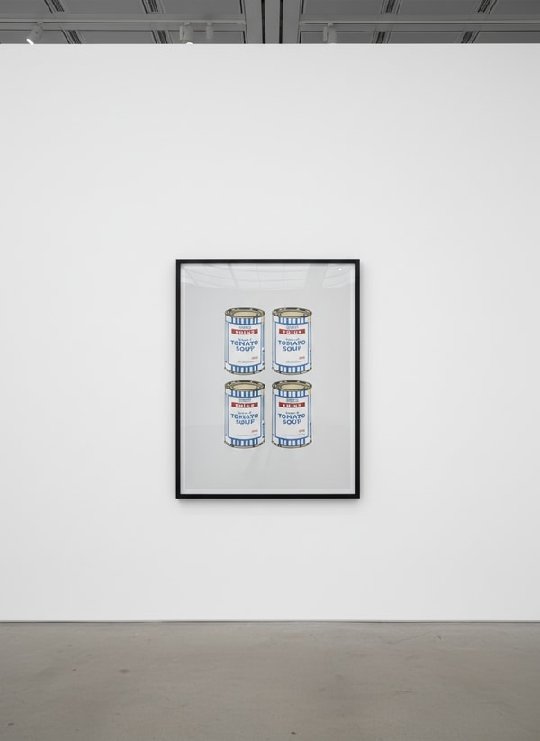 Banksy - Soup Cans Quad (Gold on Grey) (Signed), 2006, Screen print