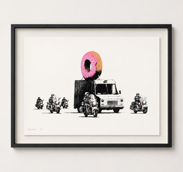Banksy - Strawberry Donut (Signed), 2009, Screen print