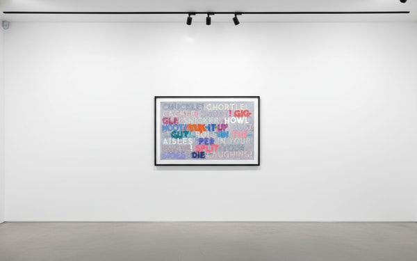 Mel Bochner - Chuckle, 2023, Monoprint in oil with collage, engraving and embossment on handmade paper