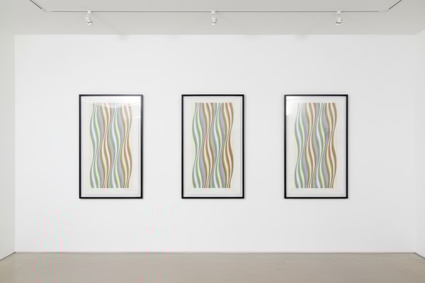 Bridget Riley - Green Dominance, Blue Dominance, Red Dominance, 1977, Screenprint