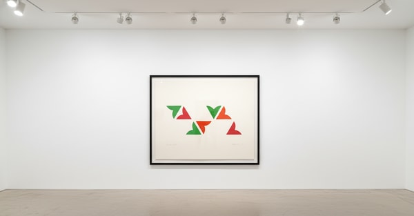 Bridget Riley - Opening Up, 2024, Screen print in three colours plus white under print on Somerset Tub sized Satin Radiant...