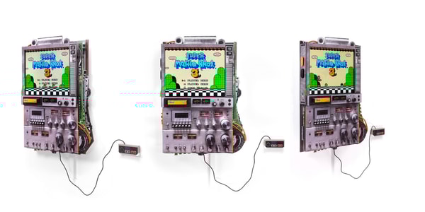 Connor Gottfried - Electronic Waste, 2025, Aluminum composite panelling,19” IPS screen, Raspberry Pi, NES emulator, Super ...