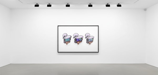 Connor Gottfried - Judy 3077, 2025, Aluminum composite panelling, leather straps, 19” IPS screen, video player