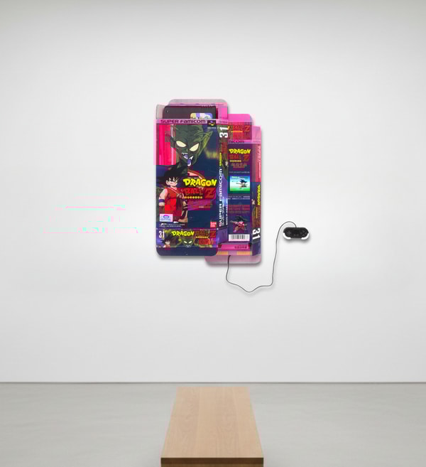 Connor Gottfried - Unboxing (Dragon Ball Z), 2025, Aluminum composite panelling, 7” IPS screen, Raspberry Pi, SNES emulato...