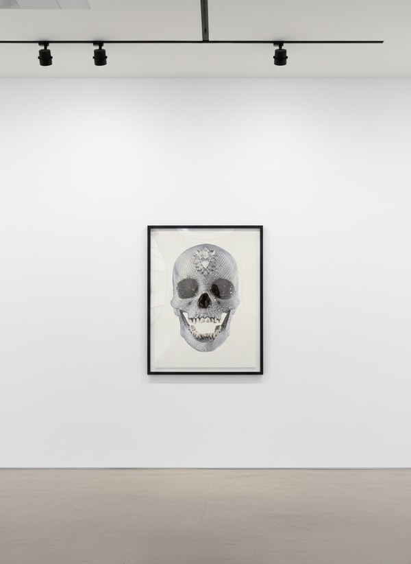 Damien Hirst - For The Love Of God (White), 2011, Silkscreen print with glazes and diamond dust on paper