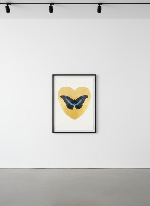 Damien Hirst - I Love You (Gold Leaf, Black, Turquoise), 2015, Silkscreen and 2 colour foil block on Somerset Satin 410gsm