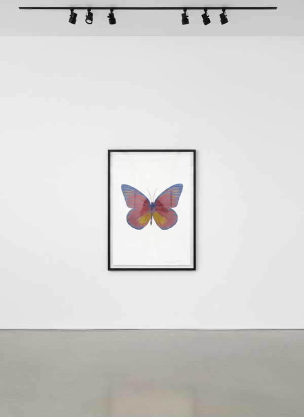 Damien Hirst - Souls I (Loganberry Pink/ Oriental Gold/ Cornflower Blue), 2010, Two color foil block print