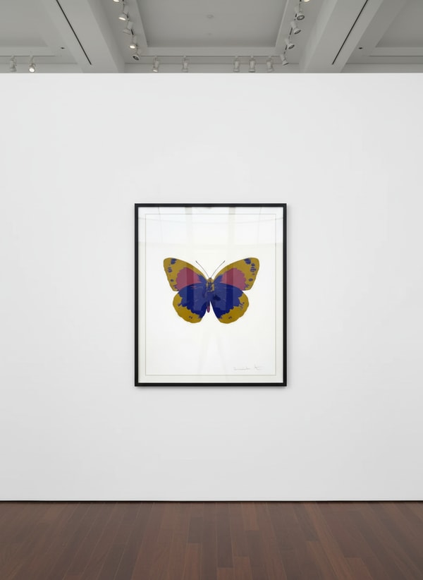 Damien Hirst - The Souls II - Westminster Blue/Oriental Gold/Loganberry Pink,, 2010, 3 colour foil block on 300gsm Arches ...