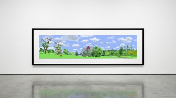 David Hockney - 30th May 2021, From the Studio, 2021, Three iPad paintings comprising a single work, printed on paper, mou...