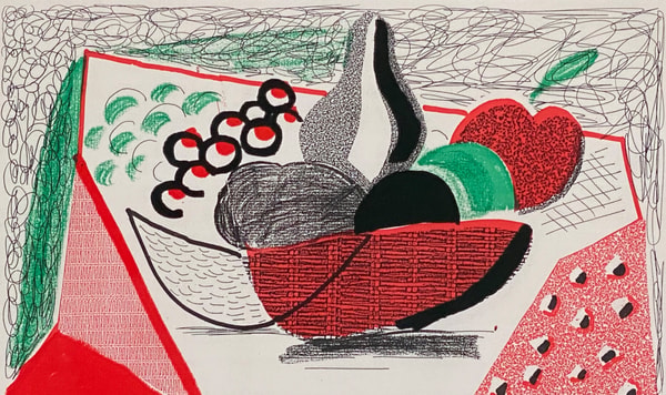 David Hockney - Apples Pears & Grapes, 1986
