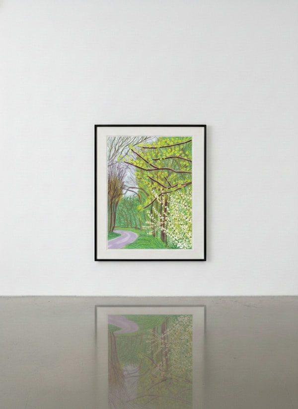 David Hockney - April 14th, The Arrival of Spring in Woldgate, East Yorkshire, 2011, iPad Drawing printed on paper