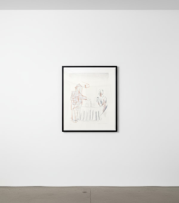 David Hockney - Figure with Still Life, 1976-77, Etching