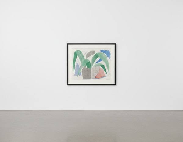 David Hockney - Green, Grey and Blue Plant, 1986, Home Made Print