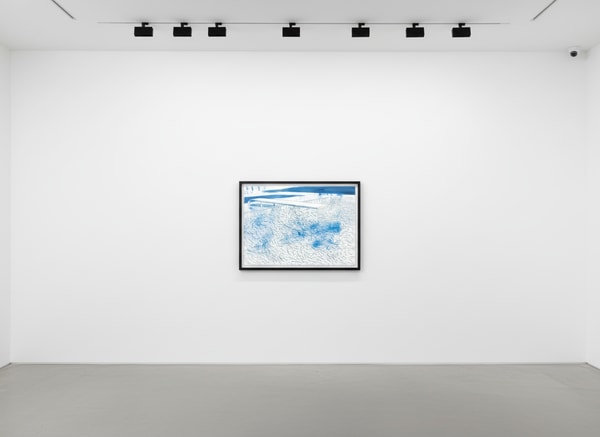 David Hockney - Lithograph of Water Made Of Lines, Blue Wash, 1980, Lithograph in colors on wove paper