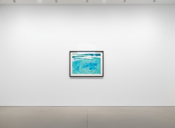 David Hockney - Lithograph of Water Made Of Lines With A Light Blue and Light Green Wash, 1978-1980, Lithograph in colors ...