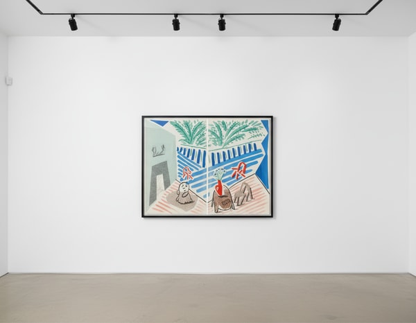 David Hockney - Livingroom and Terrace, 1986, Home Made Print