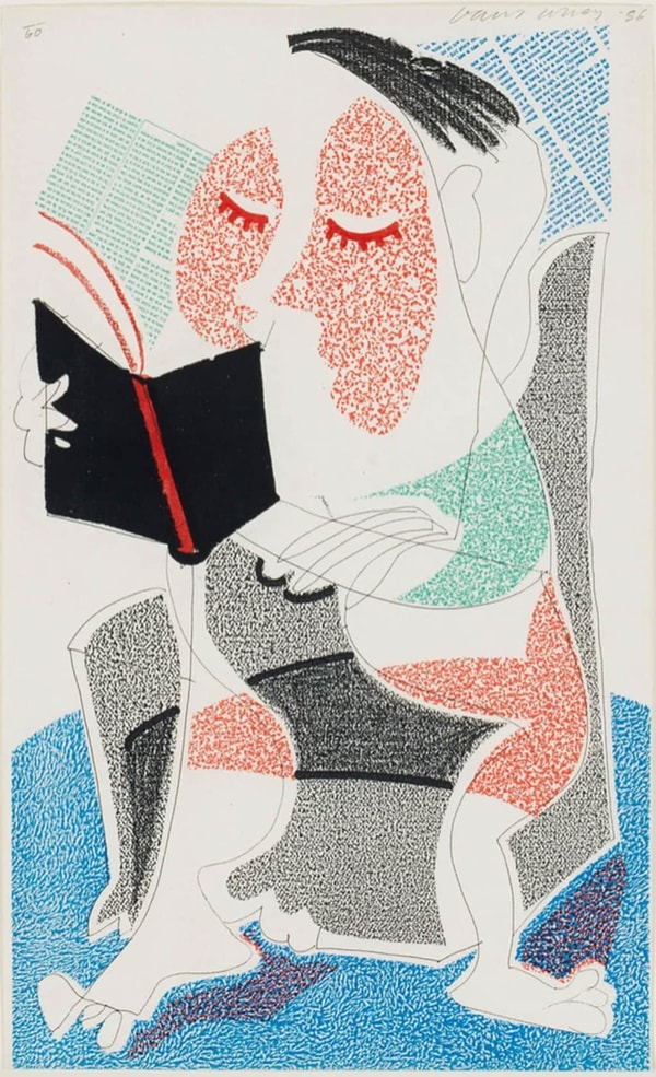 David Hockney - Man Reading Stendhal, 1986