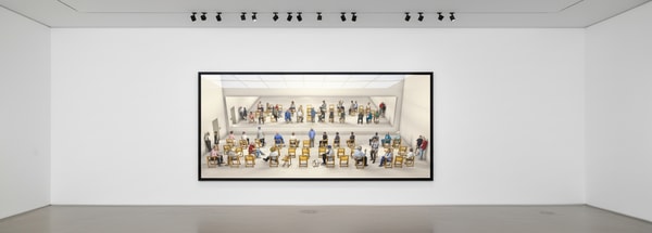 David Hockney - Pictured Gathering with Mirror, 2018, Photographic drawing printed on paper, mounted on Dibond