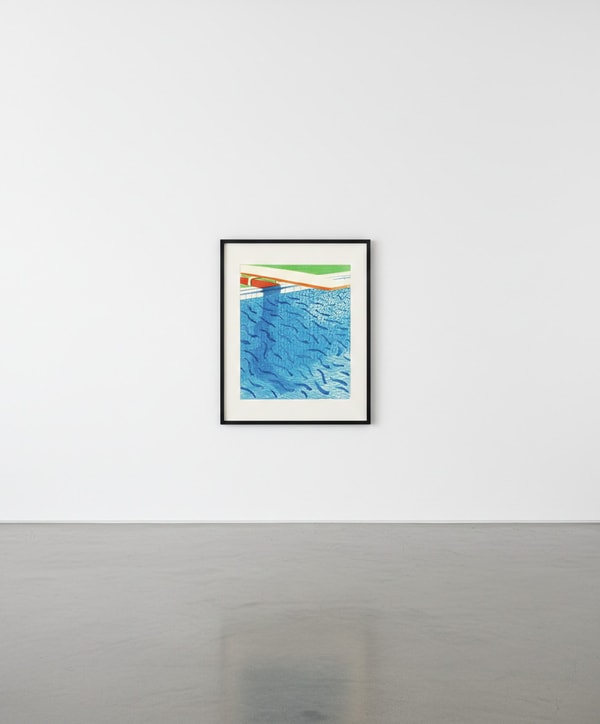 David Hockney - Pool Made with Paper and Blue Ink for Book of Paper Pools, 1980, Lithograph in colors on Arches Cover paper