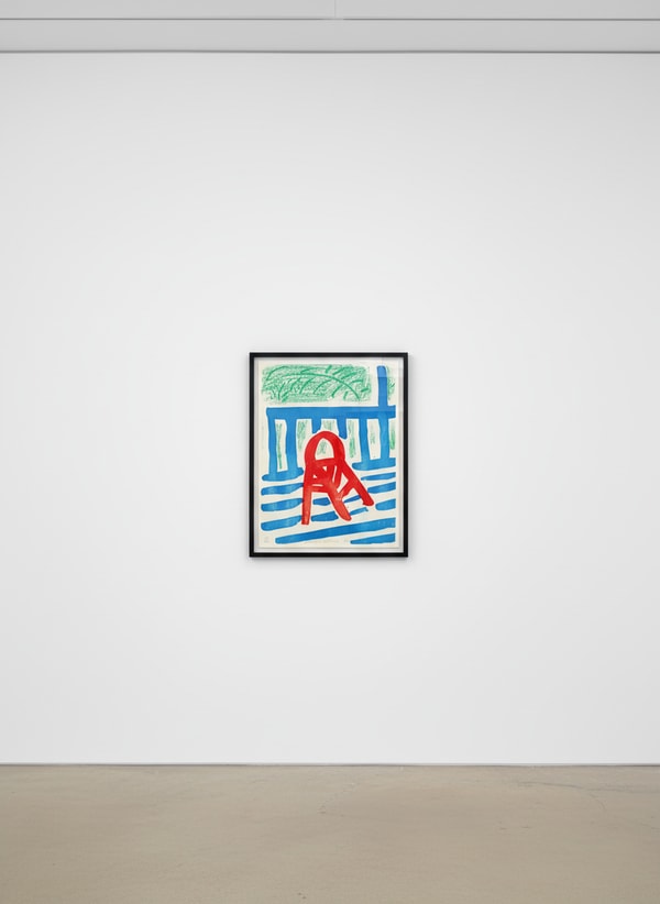 David Hockney - The Red Chair, 1986, Home Made Print