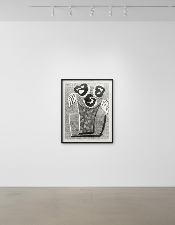 David Hockney - Three Black Flowers, 1986, Home Made Print