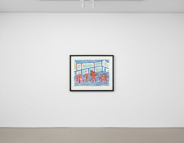 David Hockney - Two Red Chairs and Table, 1986, Home Made Print