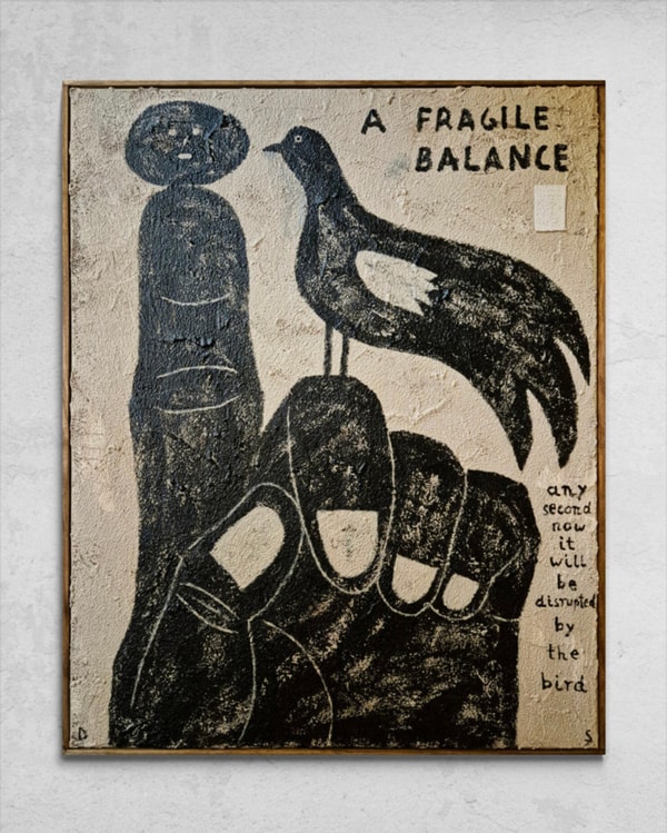 David Schmitt - A Fragile Balance, 2025, Mixed media on canvas