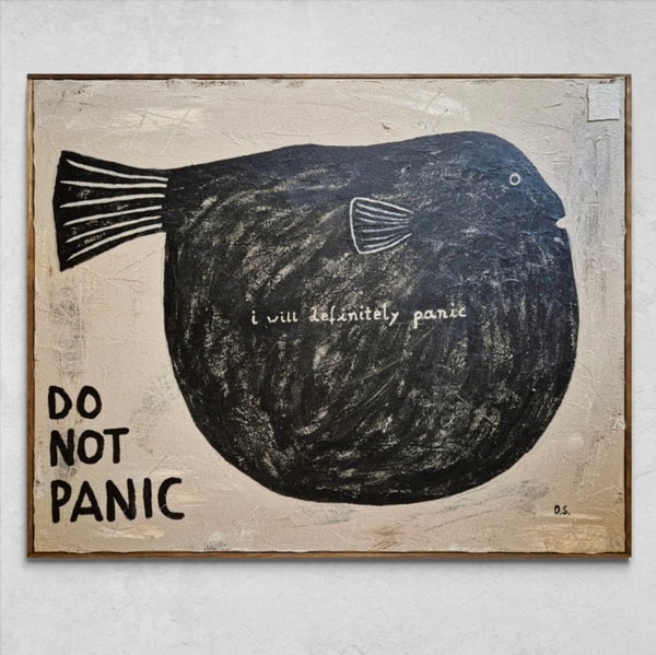 David Schmitt - Do Not Panic, 2025, Mixed media on canvas