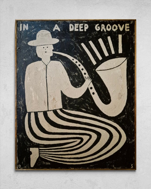 David Schmitt - In A Deep Groove, 2025, Mixed media on canvas