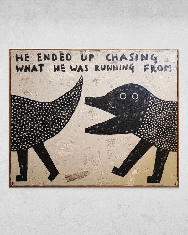 David Schmitt - The Chase, 2024, Mixed Media on Canvas