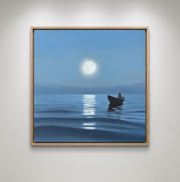 Derek Macara - Moonrise Over the Fog, Oil on canvas