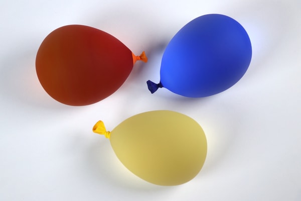 Dylan Martinez - Water Balloons Portfolio III, 2025, Set of 3 glass sculptures - hot sculpted, sandblasted, acid etched