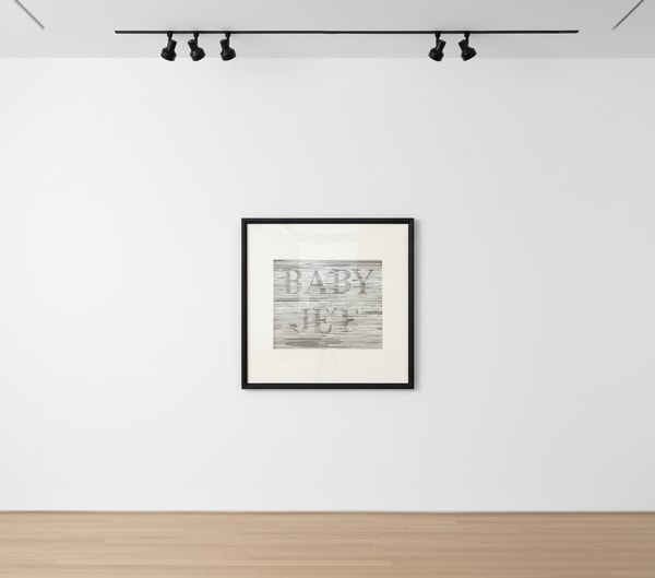 Ed Ruscha - Baby Jet, 2023, Hard ground etching printed in black and blue.