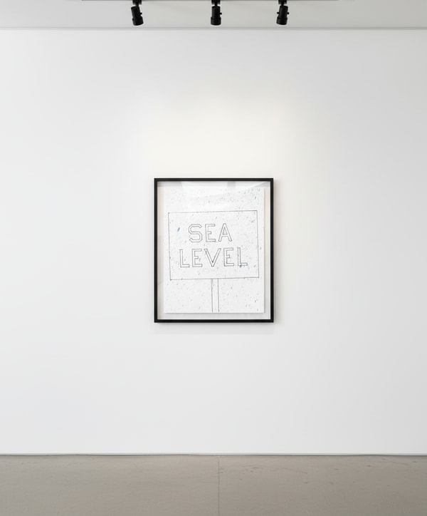 Ed Ruscha - Sign in Rain Storm, 2021, Direct gravure printed in black and blue.