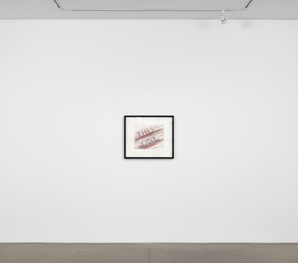 Ed Ruscha - This One, 2023, Hard ground etching printed in black and red.