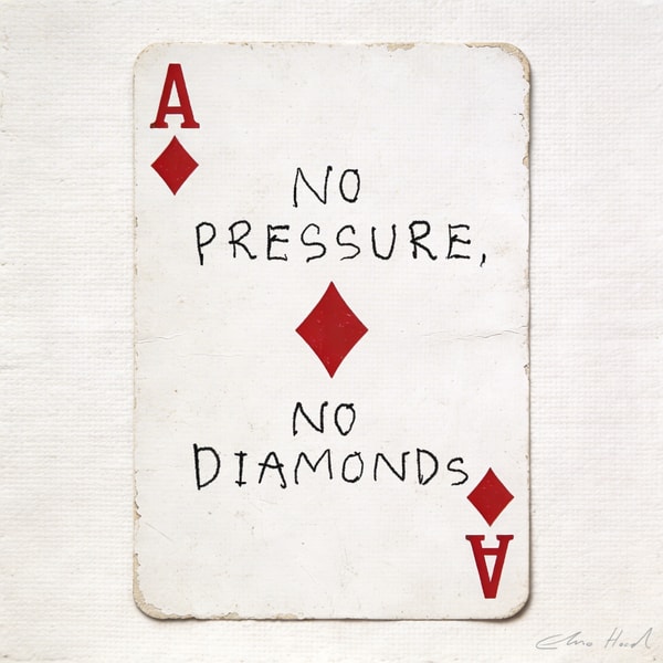 Elmo Hood - No Pressure No Diamonds, 2026, Mixed Media Playing Card on Wooden Backed Canvas | Signed 
