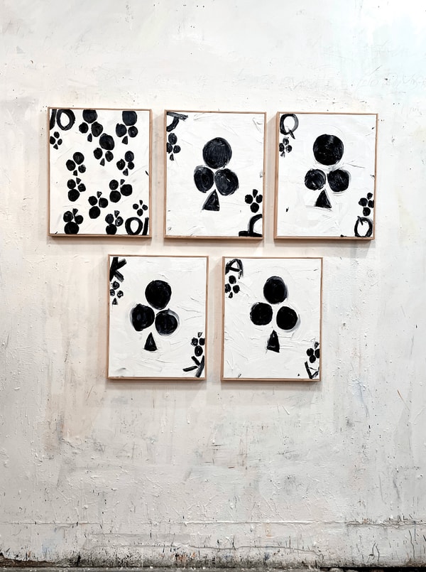Eric Stefanski - 5 cards, 2035, Oil on canvas
Available individually or as a full set