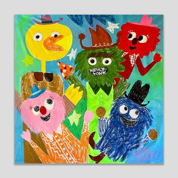 Fanny Brodar - Honky Tonk, 2022, Acrylic, oil stick, and spray paint on canvas