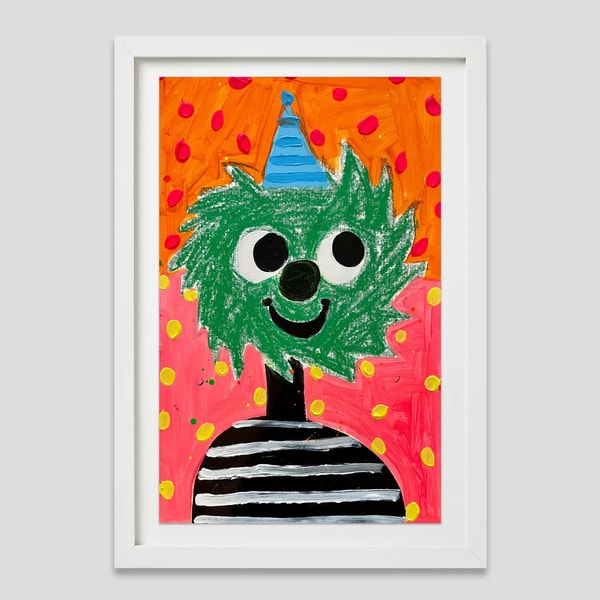 Fanny Brodar - Mr Stripes, 2022, Acrylic and oil stick on heavyweight paper
Framed in a 1 in white from with a ¾ in float