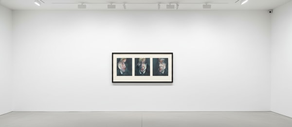 Francis Bacon - Three Studies For A Self Portrait, 1983-1990, Three color lithographs on a single sheet of Arches paper , ...