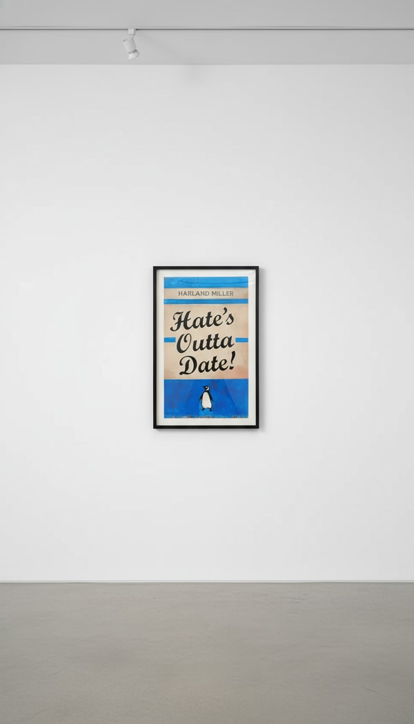 Harland Miller - Hate's Outta Date (Blue), 2022, Screen print