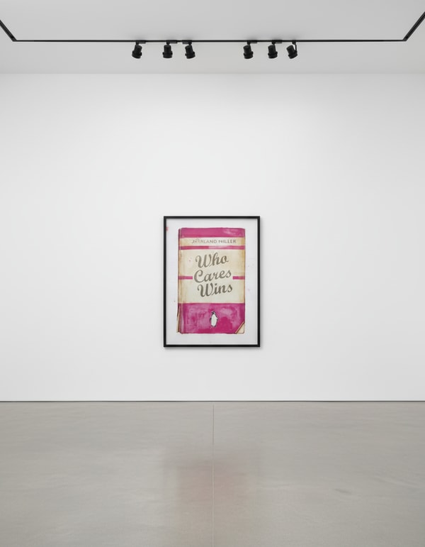 Harland Miller - Who Cares Wins (Pink) from Artists with Liberty, Save Our Human Rights Act, 2016, Lithograph in colors on...