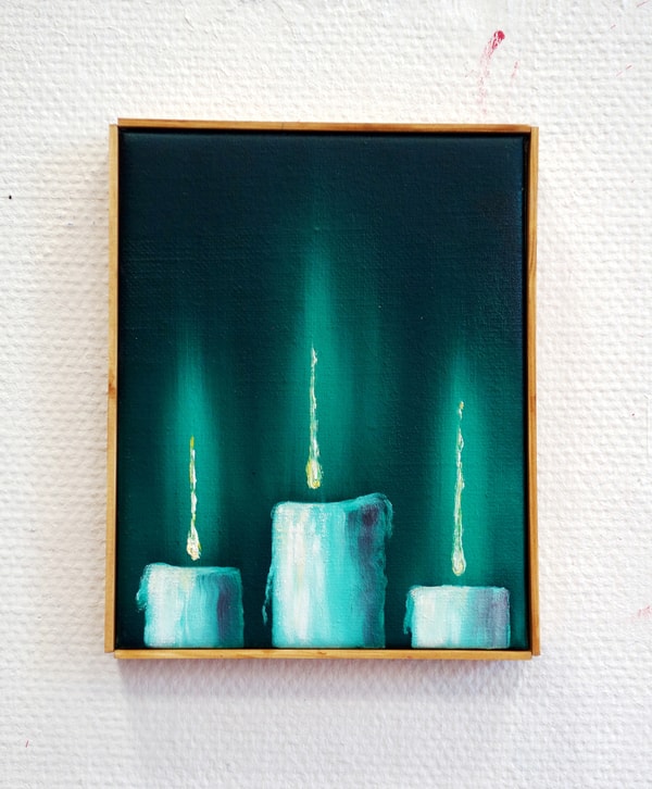 Hugo Baudouin - Green Candle, 2026, Oil on Linen