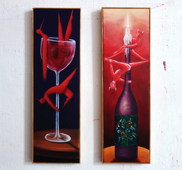 Hugo Baudouin - Late Night Spinner (set), 2026, Oil on Linen