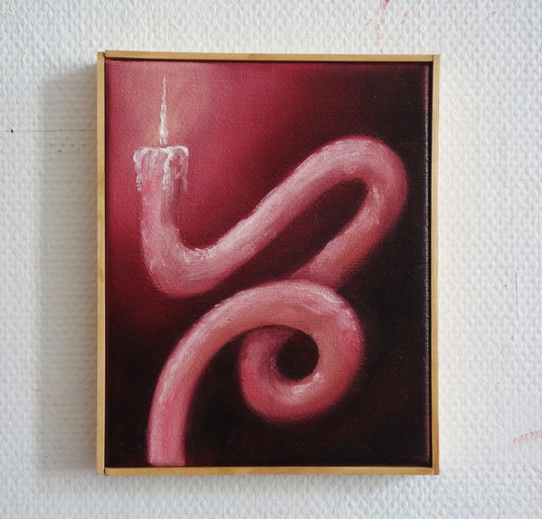 Hugo Baudouin - Red Candle, 2026, Oil on Linen