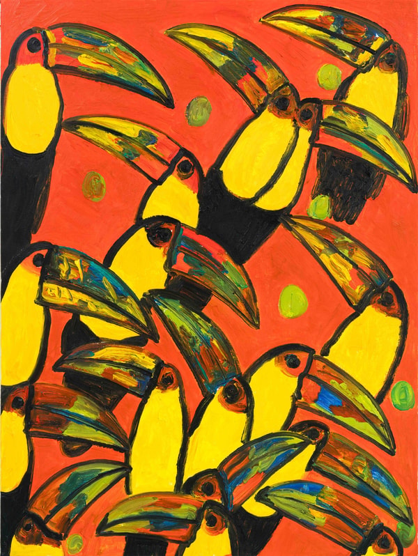 Hunt Slonem - Toucans Honduras, 2025