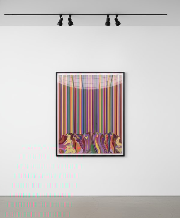 Ian Davenport - Enfold, 2022, Acrylic on aluminium mounted onto aluminium panel