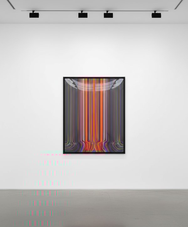 Ian Davenport - Mirrored Red and Black Etching, 2021, Etching with chine collé on Somerset satin 300 gsm