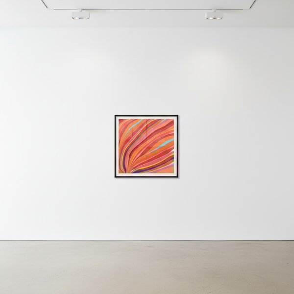 Ian Davenport - Red and Orange Flow, 2020, Acrylic on aluminium